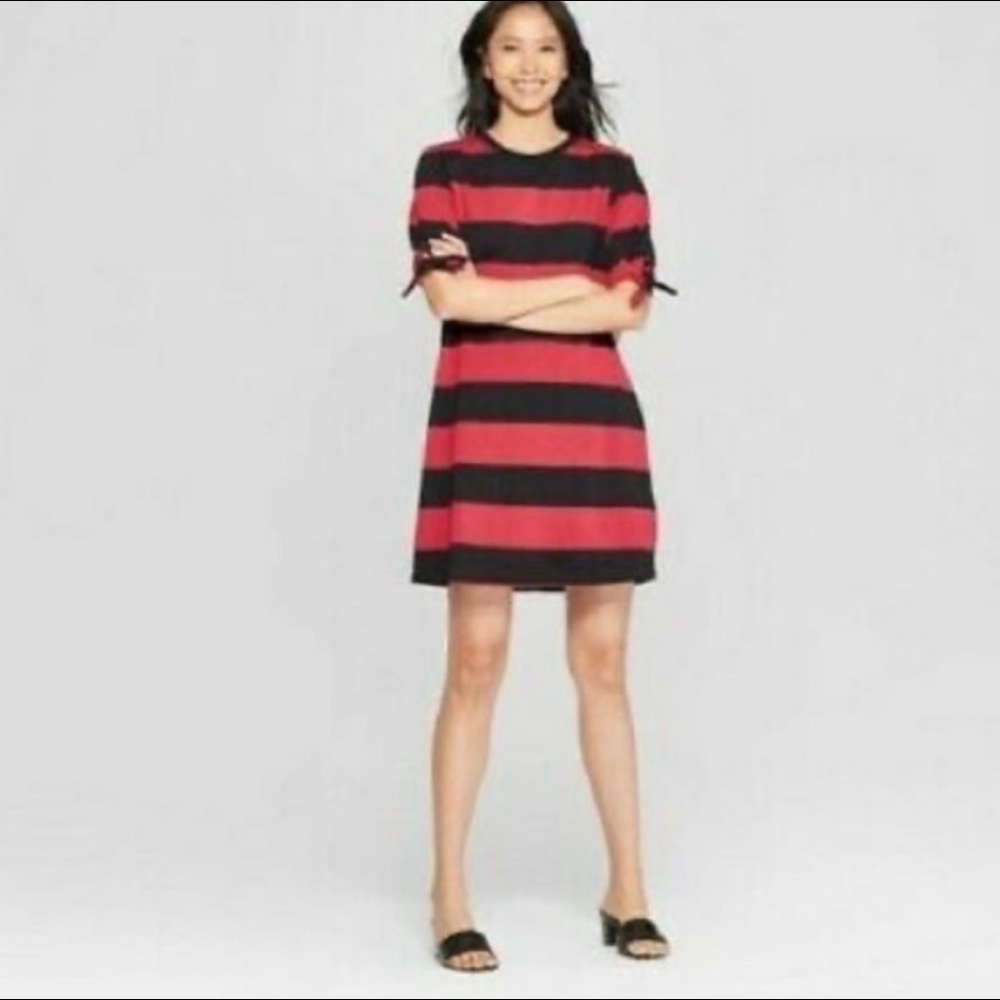 Who What Wear red and black striped dress size XXL